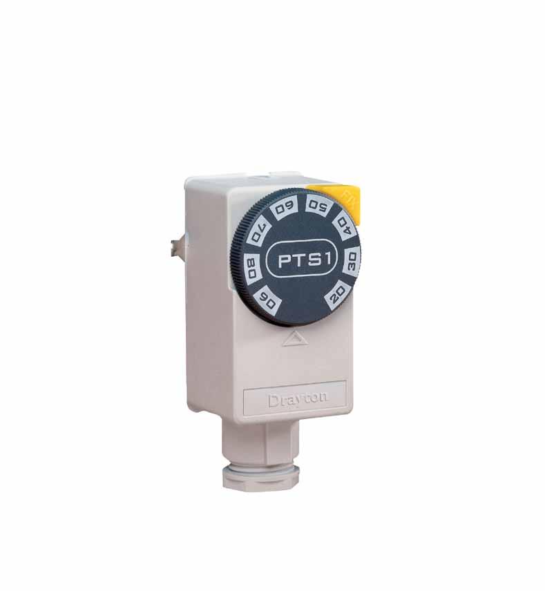 PTS1 Pipe Thermostat Control Packs The PTS1 Pipe Thermostat can be used in domestic or commercial installations for applications such as high or low limit.
