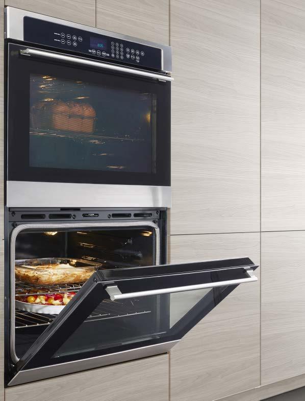TRUE CONVENTION distributes preheated air more efficiently, so the oven is filled with even heat, cutting down on cooking time and sealing in