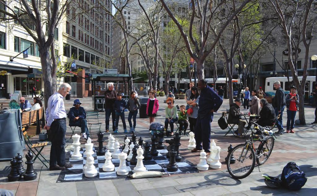 Activation of public spaces - Westlake Center Plaza in