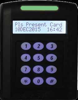 AST-RL11/RK11 LCD MIFARE READER Built in Bi-Color LED PIPE Build-in 3x4 output keypads (Wiegands) Build-in buzzer Support 3 x 4 Keypads with backlight Support ISO14443 Type A Smart Card Up to 7cm