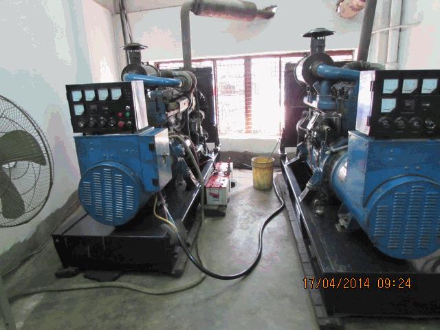 E- 10 GENERATOR ROOM Cables terminating to generator output terminal box are laid on floor.