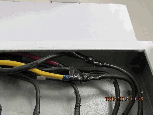 E- 13 Cables joined inside panel.