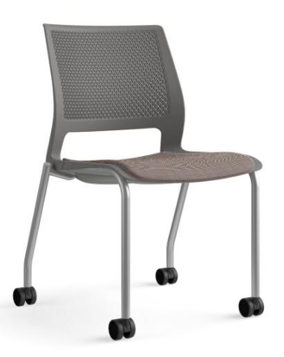 00 Four-Leg Chair, Armless or Fixed Arms, Stationary (with floor saver glide caps) or Mobile (with floor and carpet casters), Plastic Seat & Back or Fabric Grade-Upholstered Seat and Plastic Back,