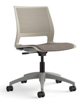 00 Five-Star Mobile Base Frame, Armless only, Light Task Chair (with floor and carpet casters), Plastic Seat & Back and Fabric Grade-Upholstered Seat & Plastic Back. Dimensions with arms: 22.2 W x 21.