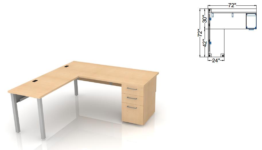 DESKS continued Creative Wood Interiors H-Leg Desk with Filing $1,377.