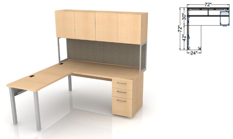 DESKS continued Creative Wood Interiors H-Leg Desk with Open Hutch and Filing $2,700.