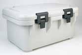 Insulated Top Loading GN Food Pan Carriers S-Series Durable polypropylene construction, built-in seal and wide, nylon latches.