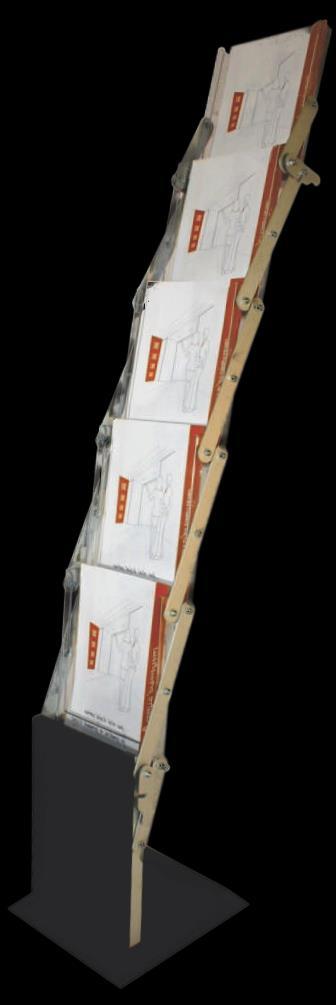 Z-Fold Brochure Stands Specifications: System A4-5 Tier Literature