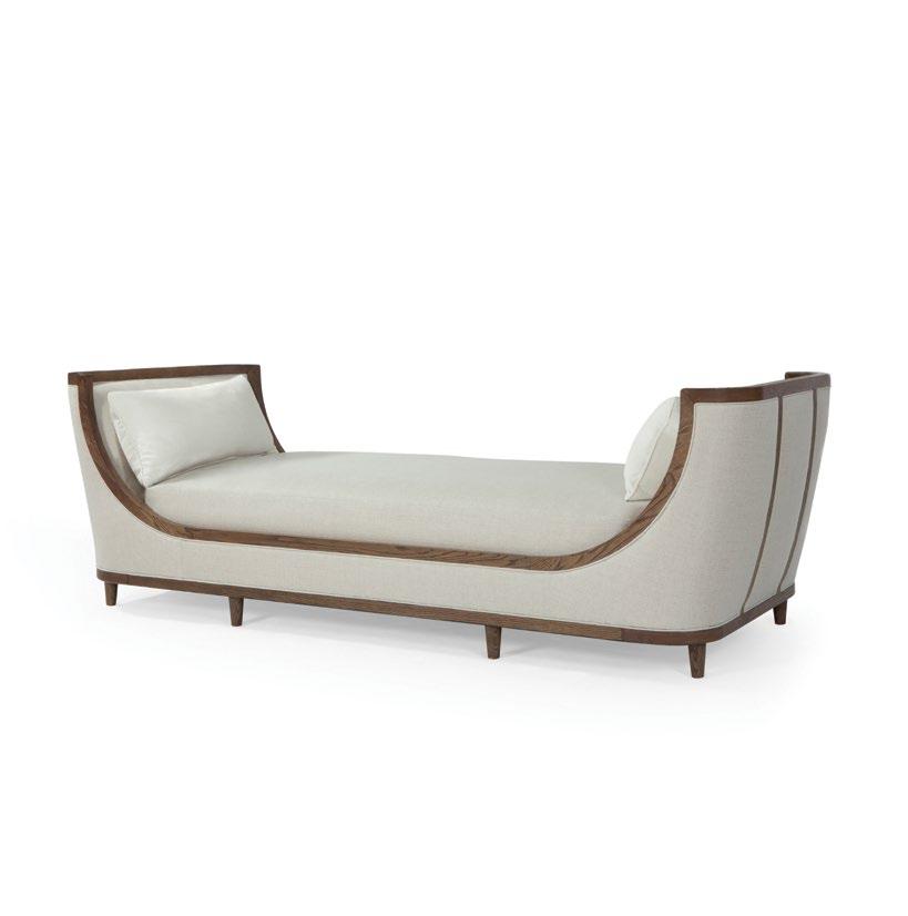 height: 181/2 in (47 cm) MB501-10 Ventana Daybed Upholstered Daybed Solid Oak Frame