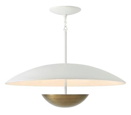 Ceiling Light Textured White Composite Canopy Bronze Finished Steel Bowl 43 x 43 x
