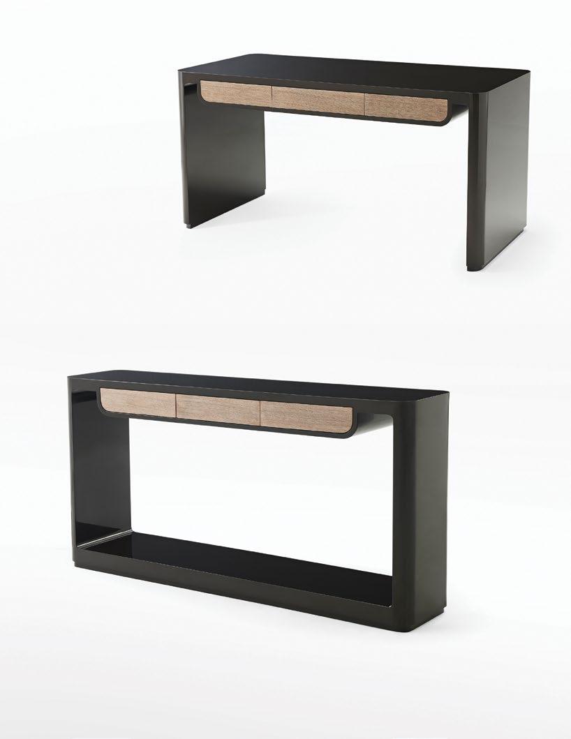 ENTRY STUDY MB71001 Bauer Writing Table Writing Table / Cava Lacquer Three Brushed Wenge Veneered Drawers Self
