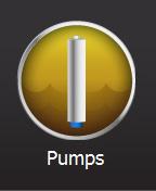 Pump Status Summary Screen This screen displays a graphical representation of the submersible pumps, the name of the pump, and an indication whether the pump is running or not.