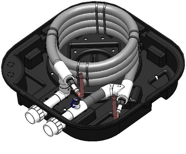 Internal Drain Titanium ThermoLink Exchanger (with no Drain) 1. Reinstall front access panel. 2. Disconnect the plumbing to the heat pump at connection unions (removal is counterclockwise). 3.