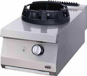 Wok Burners & Gas Solid Top OWG 4090 Wok Burners Removable cooking ring ensures easier cleaning on the top Removable drip tray