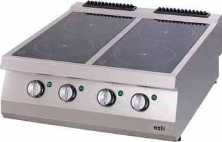 IS V / 3 NPE 50 / 60Hz 14 kw OSC 4090 Infrared Ceramic Cookers 6mm Ceramic glass top cooking surface with 2 or 4 infrared heating zones Warning light to indicate residual surface heat