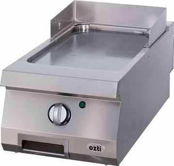 Electric Grills OGE 4090 Electric Grills Independently controlled cooking zones for economy during quiet periods Large drain hole on cooking surface for ease of operation and cleaning Removable