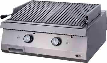 Lavastone Grills & Chargrills OLG 8090 Lavastone Grills Independently controlled heat zones for maximum versatility Piezo spark ignition Flame failure safety devices