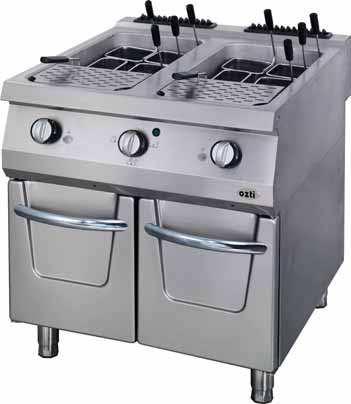 Gas & Electric Pasta Cookers OMG 8090 Gas & Electric Pasta Cookers Continuous seal of the water basin to the top by robotic welding Starch removal to keep water fresh for longer and to ensure perfect
