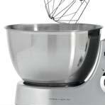 0 L stainless steel mixing bowl, Teflon coated dough hook, Teflon coated beater and whisk.