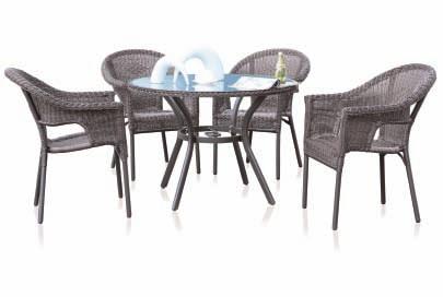décor PEONY 4-Piece Set Welcome to a new world of outdoor living Constructed of high quality dura wicker and aluminum base.