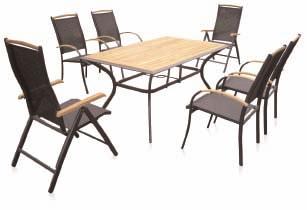 décor KLAMA 7-Piece Set Welcome to a new world of outdoor living Constructed of high quality sling material, teak wood trim
