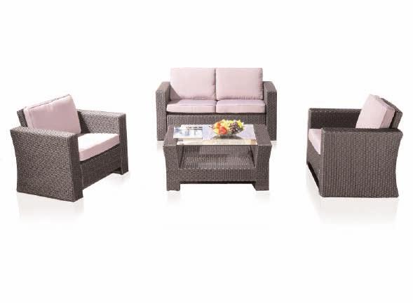 OUTDOOR COLLECTION SOFA SETS VICTORY 4-Piece Set Loveseat: Armrest chair: W146xD75xH75cm W86xD75xH75cm W100xD70xH45cm Constructed of high quality dura wicker and aluminum base.