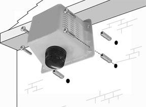 16 SMS8 Series Example: Siren Box Mounting 1. Drill mounting holes (7mm diameter, 25mm minimum in depth) into the chosen wall.