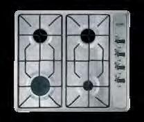 sizes Auto ignition 60cm LPG hob with cast iron pan gas burners in sizes Auto