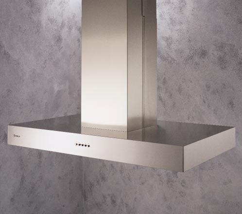 Pleasing stainless steel Island hood with a choice of two sizes FREE