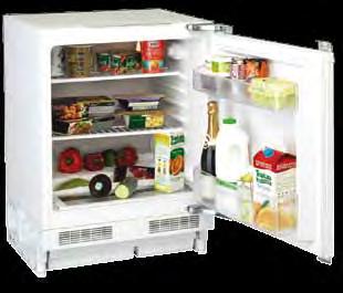Refrigeration FLU150 Fully integrated built-under larder fridge 16 Wire shelves uto defrost Telescopic glass crisper