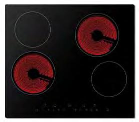 10kg BWHC605 60cm front touch control ceramic hob 4 hyperspeed zones Front touch controls 4 residual heat indicators Electronic