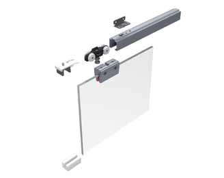 HELM modification sets HELM modification set 53 To suit a single glass door up to 50 kg, door thickness 8 mm tempered safety glass Conversion Kit converts timber sliding door sets into glass door
