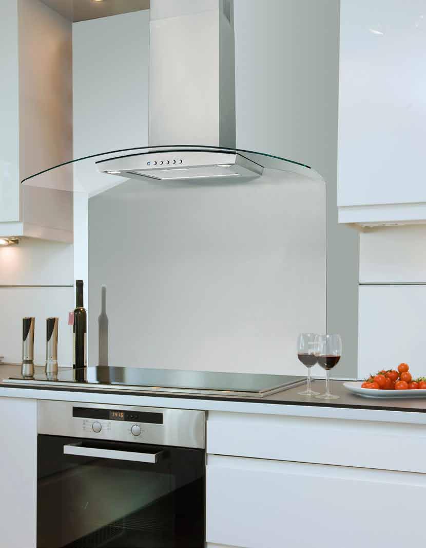 WALL MOUNTED LA-VALORE Budget Cooker Hoods Stainless Steel & Black Hoods Luxair have now introduced a fantastic value for money curved glass range of cooker hoods, named Valore (Italian for value).