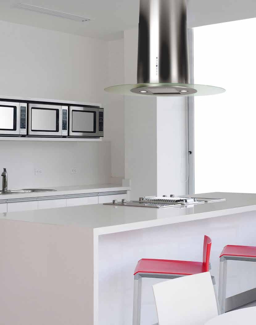 ISLAND LA-OVAL Stainless Steel Hoods This is a very popular oval island hood available in Stainless steel. The hood is a sleek and stunning design and very simple to use with remote control.