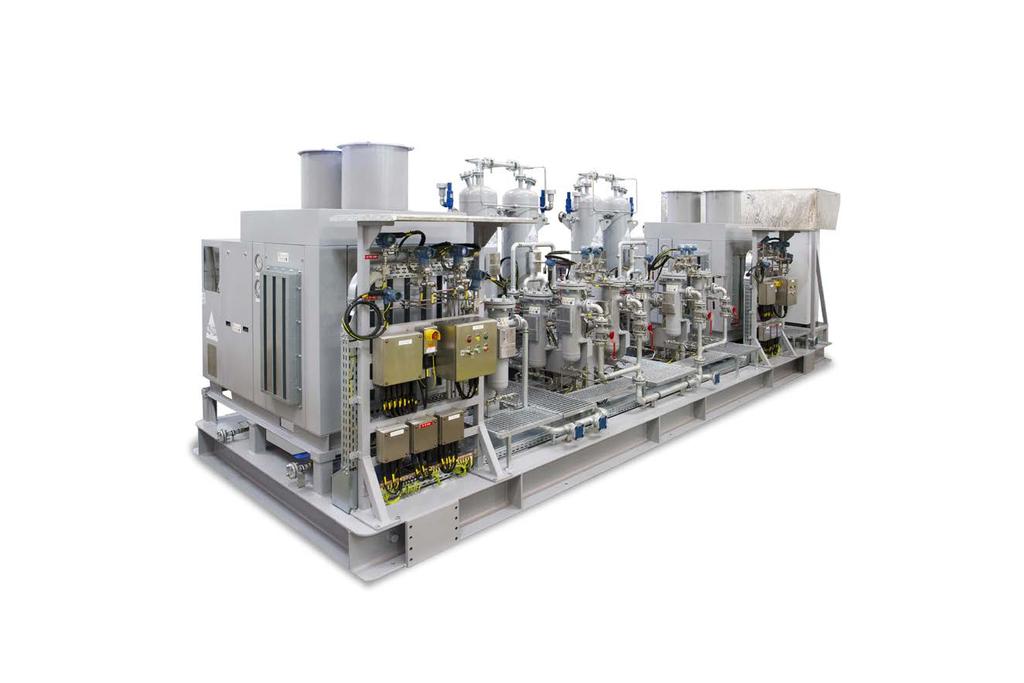The instrument air packages are also engineered on a single skid for ease of installation