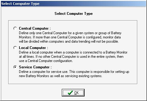 Program Installation and Options 4.7. Computer Types The first time the program runs, a question about computer type appears. Figure 5. Select Computer Type You select a computer type only once.