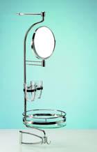 magnifying, tilting and turning High-gloss chrome-plated Set contains: 1 rotating column 1 glass shelf 1 mug holder