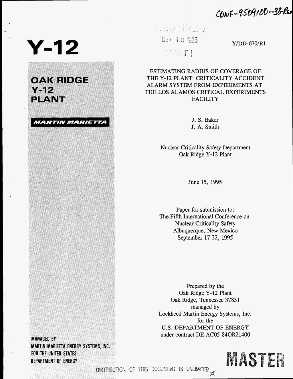 % 2 ESTMATNG RADUS OF COVERAGE OF THE Y-12 PLANT CRTCALTY AC