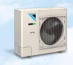 integration option Corrosion-resistant coating on outdoor unit heat exchanger Indoor fan coil unit with up flow or horizontal right configurations Heating and Cooling Fan Auto mode can be configured
