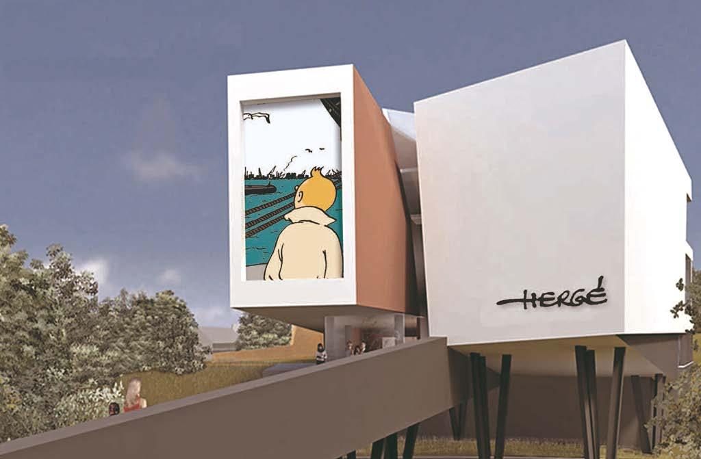 The shopping mall (8 million visitors/year) and the private Hergé