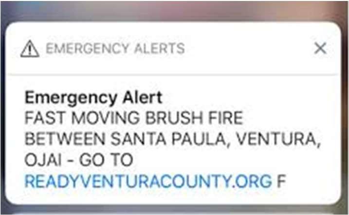 Wireless Emergency Alerts Cell Broadcast technology Not affected by cell site network congestion Sent to all phones in the area Significantly different from SMS/email sign-up based alerting services