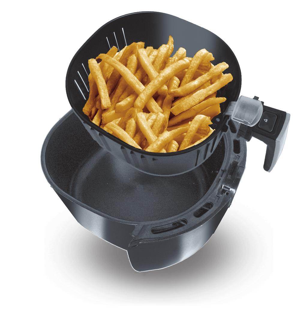 General Operating Instructions Using Your Air Fryer A 1. Place your hand on top of the Unit and pull gently on the Outer Basket. (When removing the Outer Basket, you may feel slight resistance.) 2.