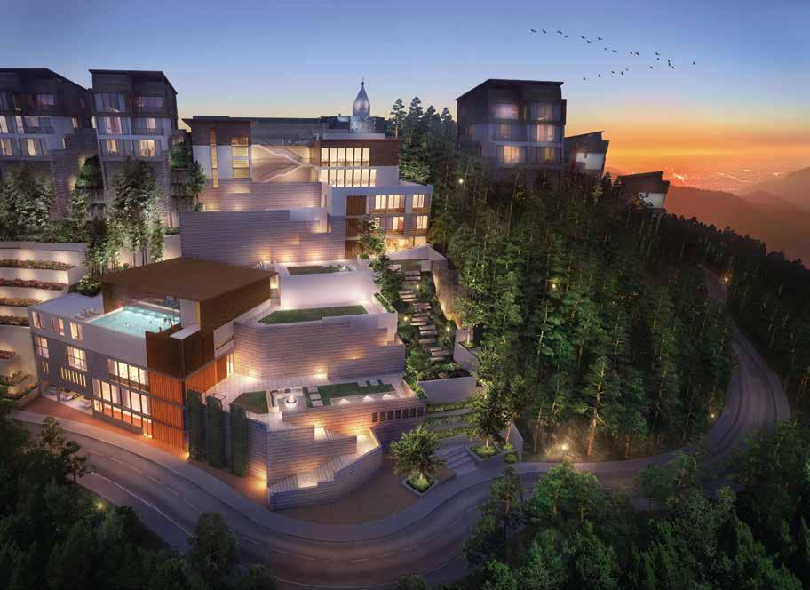 Features: Grand entrance pavilions with fountain Seasonal water cascades, each with linear gardens Sunset plaza to watch the sun disappear behind the mountains Nature exploration zones including