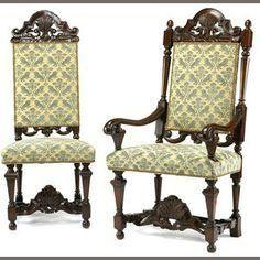 The introduction of the Southern European Baroque style to 17 th century English William and Mary furniture made these pieces more vertical and ornate with elaborate moldings, 5 dramatic turned legs