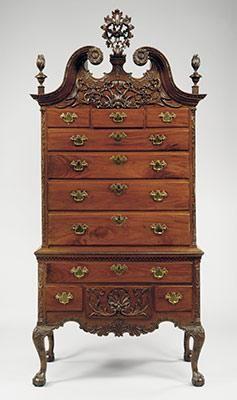 During the last half of the 18 th century Georgian cockbeads to surround drawers, and the height of architecture increased the use of formal classical style for elegance was the Bombe lower chest of