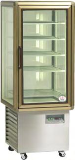 Frozen 6 6¾ 6¾ 6¾ 6¾ 10½ K1T 4-Sided Fixed Shelf Freezer Anodized Finish Glass on all sides All around view of product Economical system Fixed evaporator shelves Efficient, quiet system Digital