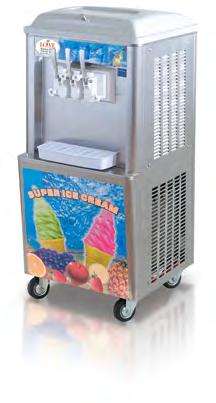 Frozen SS2P Two Flavor Soft Serve Ice Cream Machine Small foot print, saves valuable floor space Easy cleaning and operation No installation required, plug it in and it is ready to go Soft serve mix