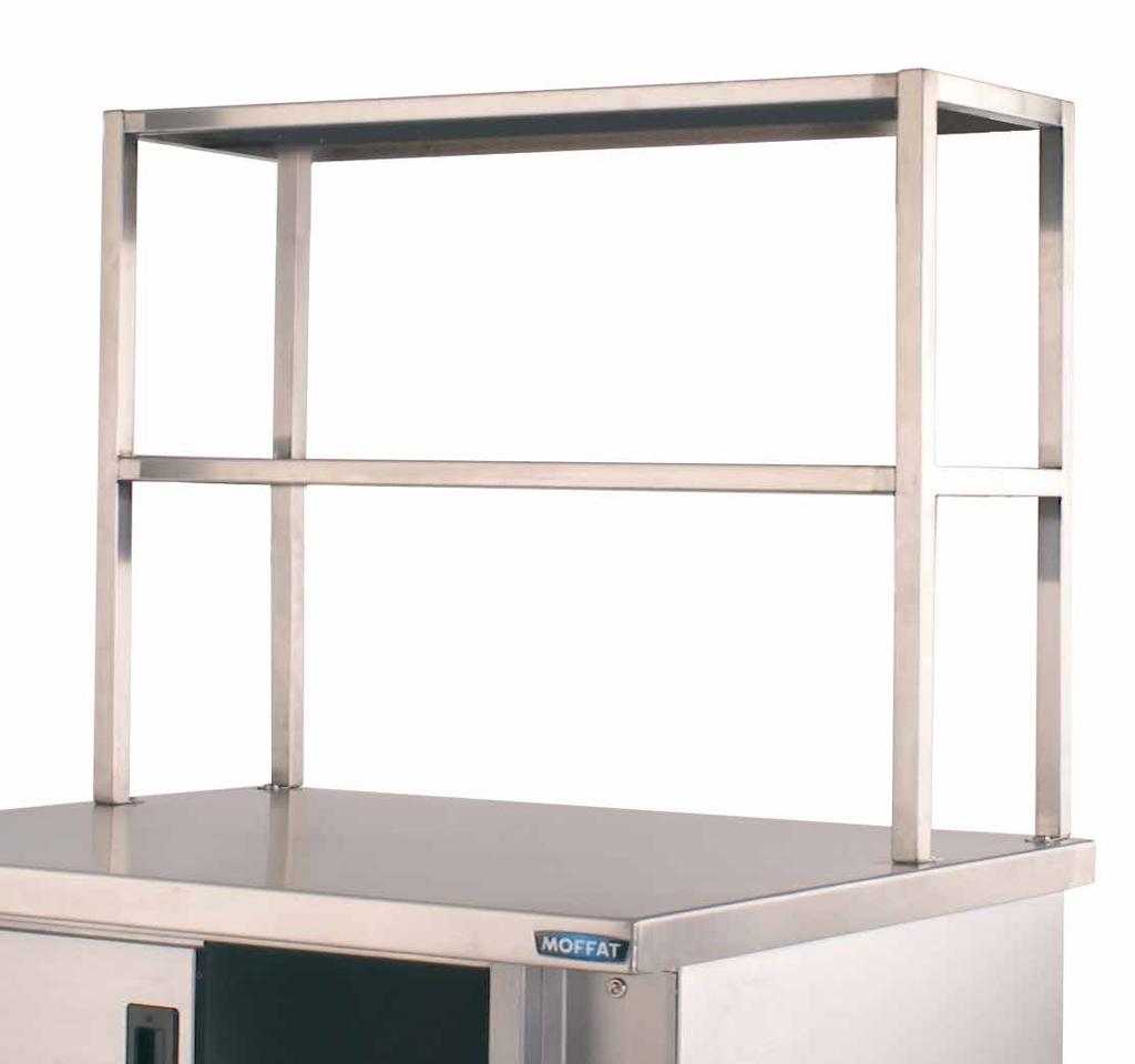 8 9 Overshelves Roll Under Hot Cupboards for DropIn units Available in single, two or three tiers as ambient or with quartz heat lamps under one or more shelves.