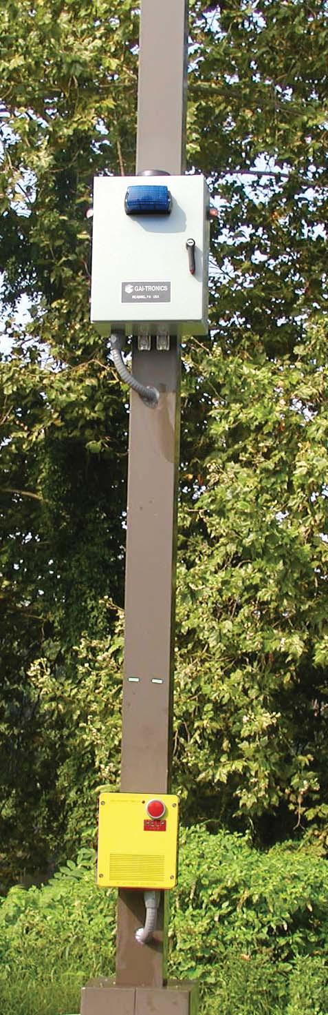 Pole-Mount Products Lighting Power is Available; No Telephone Line Available Solution: GAI-TRONICS offers a pole-mounted solution similar to our tower package designed to utilize lighting power that