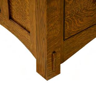 Solid wood reverse panel sides, 1 tops, and solid tapered posts are standard on all pieces.